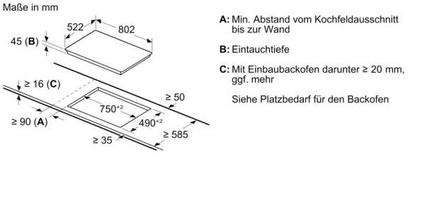 BOSCH PKN811BA2E Serie 4 Elektro-Kochfeld 80 cm Schwarz, Rahmenlos aufliegend